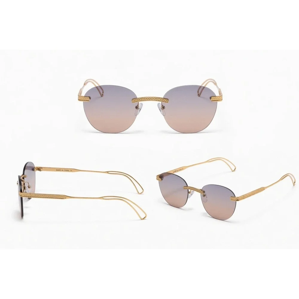 Women Vintage Designer Fashion Sunglasses Thin Metal Round‎ Frame Light Weight